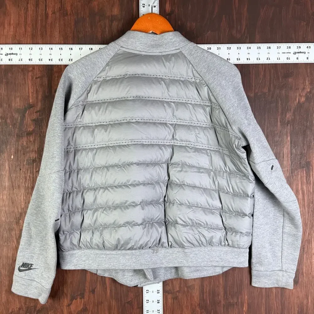 Nike Tech Sportswear NSW Aeroloft‎ 800 Down Tech Fleece Jacket Gray Womens Large